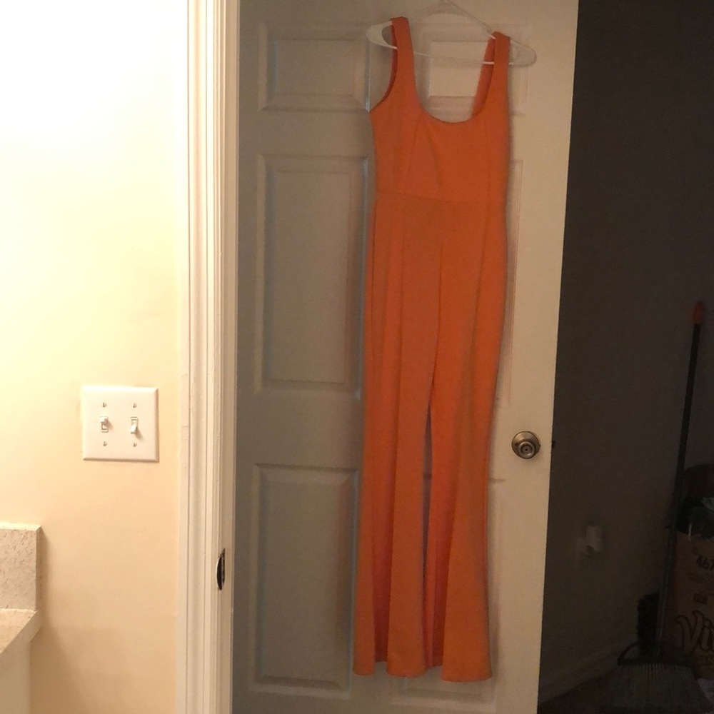 Orange trendy jumpsuit